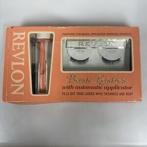 Vintage Revlon Basic Lashes Automatic Applicator Set w/ Box Soft Black